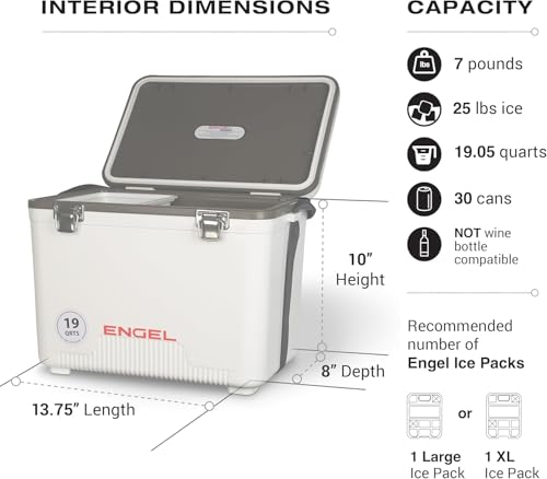 Image of Engel 19qt Leak-Proof, Air Tight, Drybox Cooler and Small Hard Shell Lunchbox for Men and Women