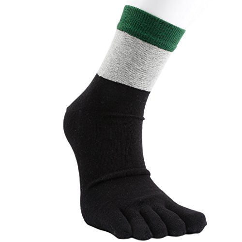 kilofly 3 Pairs Toe Socks Cotton Five Fingers Crew Athletic Running Socks3