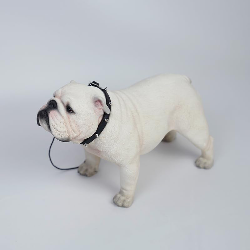 JXK Bulldog Statue Dog Figurine for Desktop Decor Durable Polyresin with Intricate Details Gifts for Women Mom Birthday