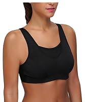 Wingslove Women's Full Coverage High Impact Wirefree Workout Non Padded Sports Bra Bounce Control (Black,36DDD) — image 6