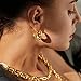 FRUMOS 18K Gold Plated Chunky Hoop Earrings for Women Fashion Thick Gold Hoops Earrings Set Jewelry for girls Birthday Christmas Gifts(Big tires hoop)