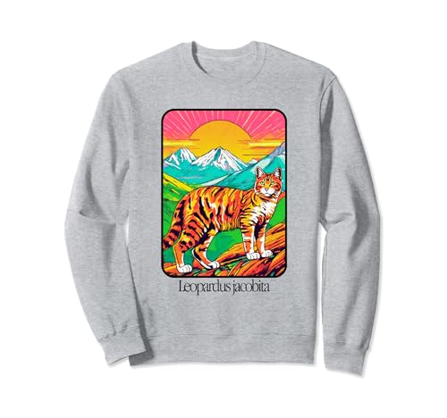 Andin Mountain Cat Léopardus Jacobita 70s Animal Lover Sweatshirt