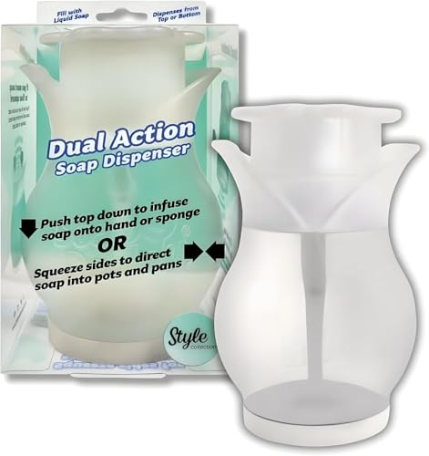 Dual Action Soap Dispenser Clear BPA-Free Plastic Pump and Squeeze 13.25 fl. oz. 1 Count