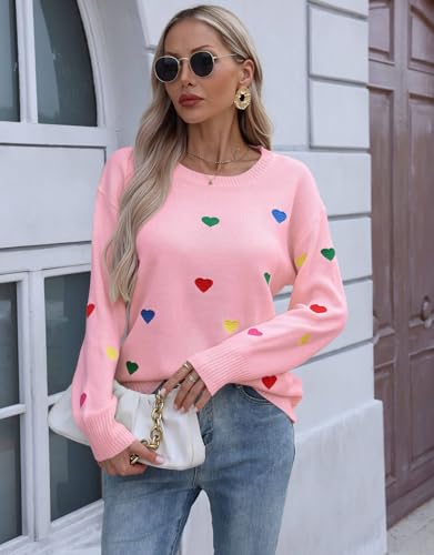 Image of Womens American Flag Sweater Crew Neck Casual Pullover Sweater