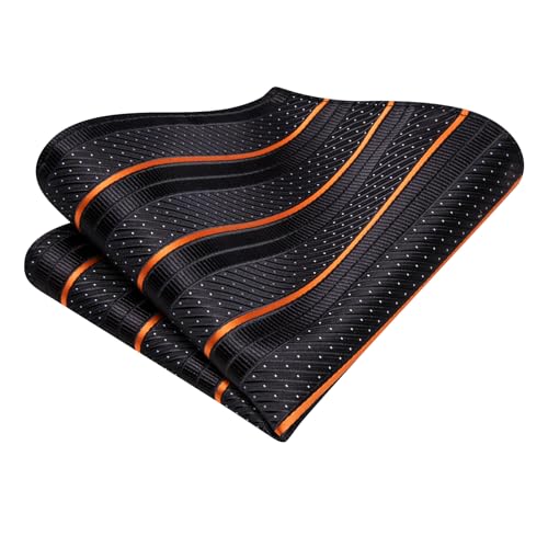 Image of Hi-Tie Men Ties Sets Silk Stripe Paisley Necktie Pocket Square Cufflinks for Business Wedding