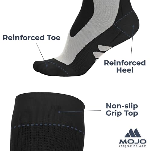 Compression Socks for Women and Men 20-30mmHg Plus Size - XXL Wide Calf Medical Compression Stockings for DVT, Lymphedema, Bariatric Surgery Recovery - Black, 2X-Large - A601