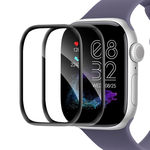 Cable Leader 2 Stück Schutzfolie für Panzerglas für Apple Watch Series 11 46mm HD 3D Full Cover Anti-Fingerprint Anti-Kratzer Apple Watch 46mm Displayschutz Anti-Staub iWatch 11 46mm Schutzglas