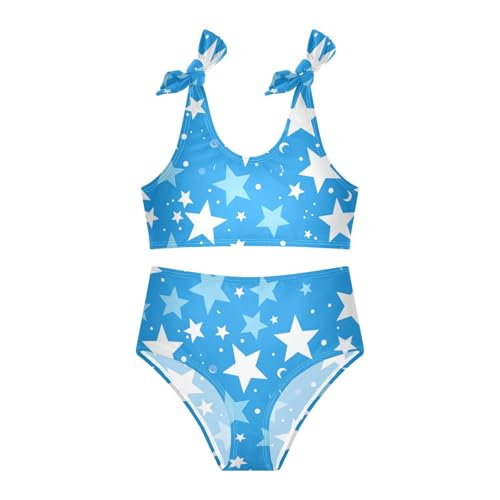 KLL Blue Stars Girls' Two Piece Bikini Sets Beach Swimsuits Swimwear Cute Shoulder Strap3