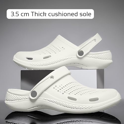 Image of Kraasa Men's Lightweight Extra Soft Men's Classic Casual Sports Clogs /Sandals with Adjustable Back Strap for Adult | Anti Skid, Comfortable| Waterproof & Everyday Use Mules for Gents /Boys