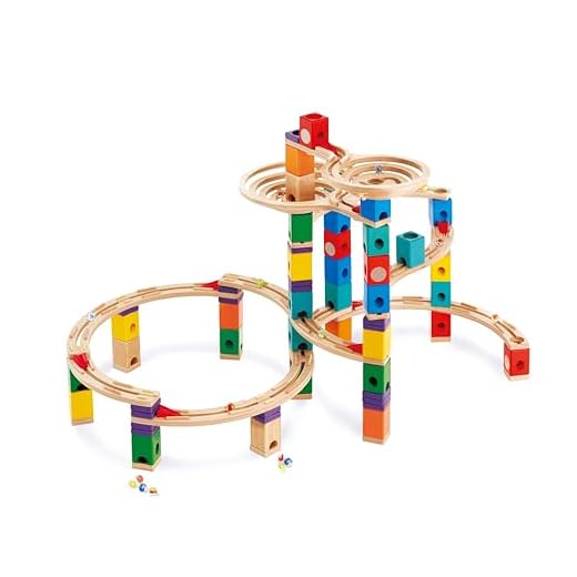 Hape Quadrilla The Cyclone, 198-teilige Murmelbahn-Set aus Holz, ab 4 Jahre