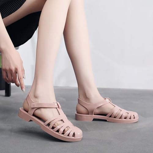 Image of Hee grand Crystal Jelly Heel Sandals for Women Summer Beach Jelly Shoes