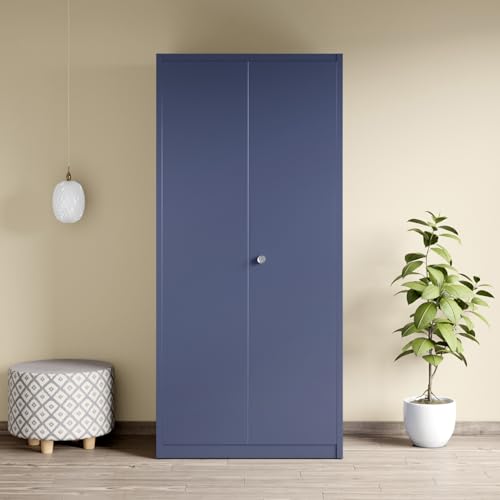 Image of Interio by Godrej Errol 2-Door Steel Almirah (Textured Phiroja Blue), 1-Year Warranty, 1 Locker, 1 Drawer, 5 Shelves