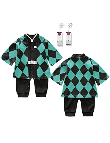 Image of Singcoco Baby Boy Costume Outfit Newborn Anime Clothes(Black,3-6 Months)
