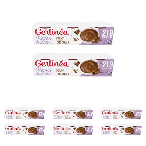 Gerlinéa - Coupelle Crème Repas Minceur - Substitut de Repas Complet et Rapide - Saveur : Chocolat - 6x210g (Lot de 4)