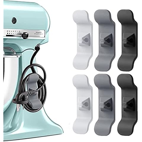 Jasni Cord Organizer for Kitchen Appliances, Self Adhesive Cable Cord Winder Cord Wrapper Cord Holder Cord Organiser for Mixer, Blender, Coffee Maker, Air Fryer, Small Home Appliances (6) Cover