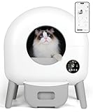 Self Cleaning Litter Box -110L Automatic Cat Litter Box Self Cleaning, All Litter Can Use, with 1 Roll Garbage Bags and Mat, App Control, White