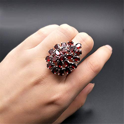 Bague en argent sterling 925 avec améthyste rouge ovale