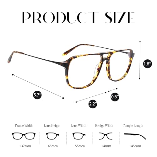 Image of FAA'N Blue Light Glasses Men Acetate Computer Gaming Non Prescription Glasses Lightweight Square Bluelight Blocker Frame