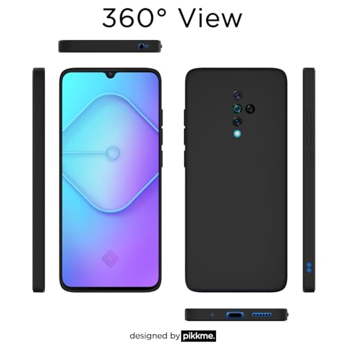 Image of Outlouders Back Cover for Vivo S1 Pro | Camera Protection | Durable Soft Matte Silicone Bumper Case (Black)