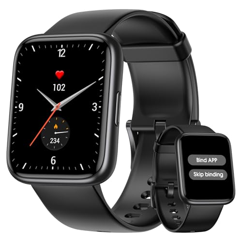 Smart Watch for Men Women, 1.91'' Big Font No App/Phone Required, Fitness Tracker with Pedometer, Bluetooth Call (Answer/Make Call), Heart Rate Blood Oxygen Monitor Step Counter, 100+ Sports Modes