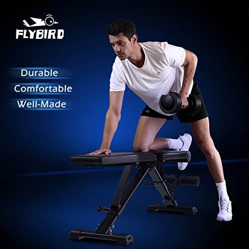 Flybird Weight Bench, Adjustable Strength Training Bench For Full Body Workout With Fast Folding-New Version #TOP6