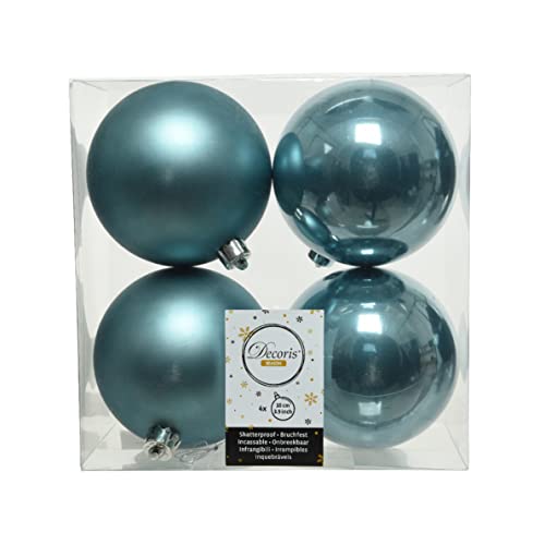 4 palline di natale azzurro cielo 10cm albero di