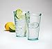 Amici Home Rooster Hiball Glass | 16 Oz | Italian Made, Recycled Glass with Green Tint | Drinking Glass with Embossed Design for Water, Juice, Cocktails (Set of 6)