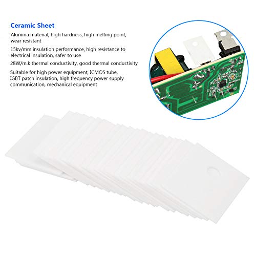 Image of Alumina Ceramic Insulator Pads, 100PCS TO-247 Alumina Ceramic Sheet Cooling Pad Insulating Sheet MOS Transistor IGBT Cooling Pad 17 x 22 x 1mm