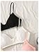 OYOANGLE Girl's Training Bras Spaghetti Strap Padded Bralette Ribbed Comfy Sports Bra 3 Pack Black White Pink 13Y