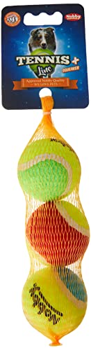 Nobby Tennisball mit Squeaker Sortiert XS 4.5 cm; 3er Netz