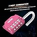 4 Digit Combination Padlock, Diyife 4 Pack Weatherproof Outdoor Password Padlock, for Gym Lockers, Fences, Tool Boxes, Doors, Basement (Pink)