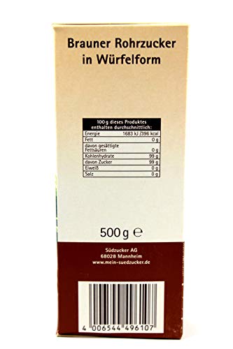Südzucker Lot de 10 cubes de sucre de canne à sucre marron issu du commerce équitable 10 x 500 g – vue 2