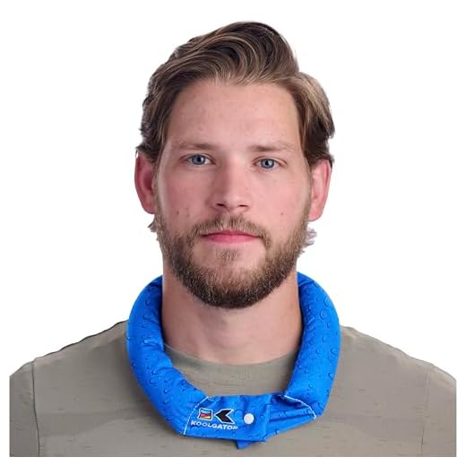 KOOLGATOR Evaporative Cooling Neck Wrap – Reusable Neck Cooler with Long Lasting Relief During Hot Weather Activities, Sports, & Outdoor Work, Water Drops, 1 Pack