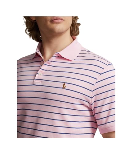 POLO RALPH LAUREN Men's Classic Fit Soft Cotton Polo Shirt Carmel Pink/Light Navy XX-Large