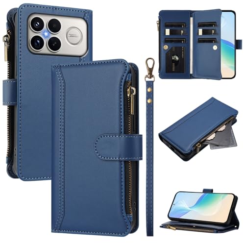 �X�}�z�P�[�X �Ή��@�� for Xiaomi Poco F8 Ultra 5G,�Ή��@�� for Redmi K90 Pro Max 5G �������[�h�y9�J�[�h�X���b�g�z�y�f���A���z���_�[�z�y�t�@�X�i�[�E�H���b�g�z�y�}�O�l�b�g�N���X�v�z�X�^���h Blue