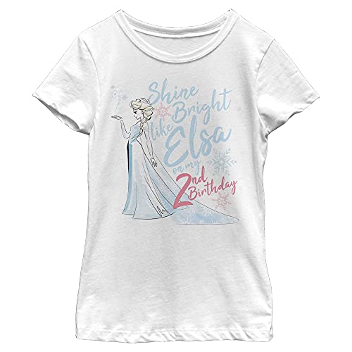 Disney Frozen Birthday Queen Two Girl's Solid Crew Tee