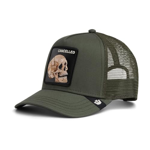 Casquette trucker Goorin Bros The Canceled Skull Palm noire filet réglable pour homme et femme