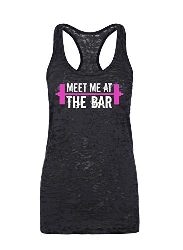 SoRock Women's Meet Me at The Bar Burnout Workout Tank Top Large Black