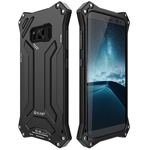 Galaxy S8 Plus Case, LIGHTDESIRE Shockproof Rugged Military Aluminum Bumper Frame with Anti-Slip Side Grip for Samsung Galaxy S8 Plus (Black)