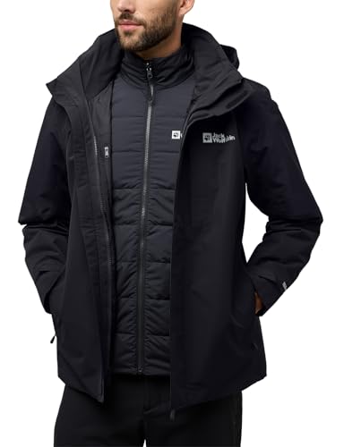 Jack Wolfskin Herren Romberg 3in1 Jkt M, Schwarz, 3XL EU