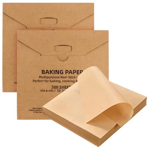 Tikxlafe 4x4 Inch Parchment Paper Sheets 1000 Pcs, Unbleached Non-Stick