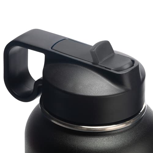 Thermoflask Garrafa de água isolada dupla de aço inoxidável, 1,13 g, preta
