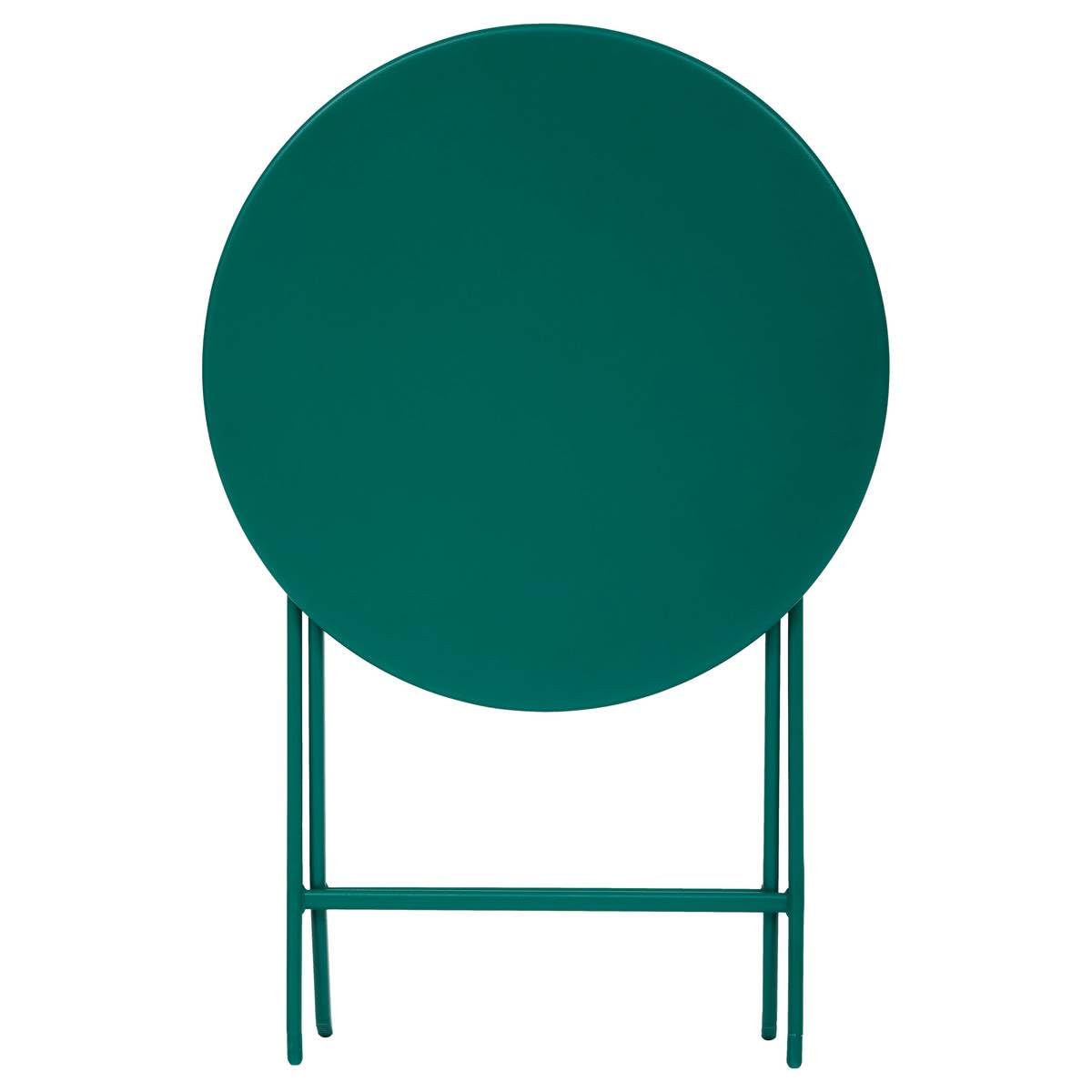 Hespéride - Tavolo da giardino rotondo pieghevole Greensboro, 2 posti, verde opale - Acciaio rinforzato antiruggine - Arredamento per giardino, balcone, terrazzo