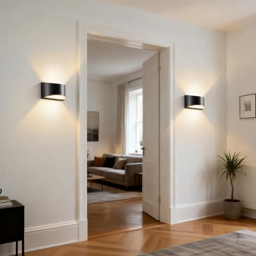 Image of Modern Wall Sconces Hardwired, with on /off Switch, Black Wall Light Fixture