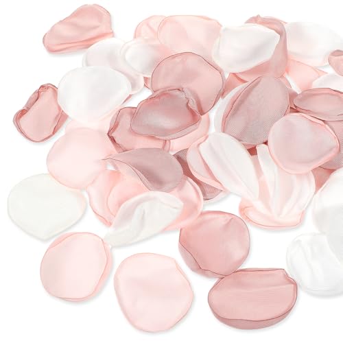 Pétales de rose en soie blanche anti-tache pour décoration de fête