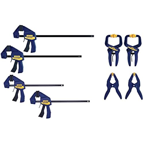 IRWIN QUICK-GRIP Clamps for Woodworking, Quick Release Triggers, 6 Inch, 8 Piece Set (IRHT83220)