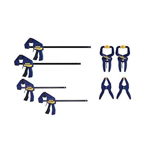 IRWIN QUICK-GRIP Clamps for Woodworking, Quick Release Triggers, 6 Inch, 8 Piece Set (IRHT83220)