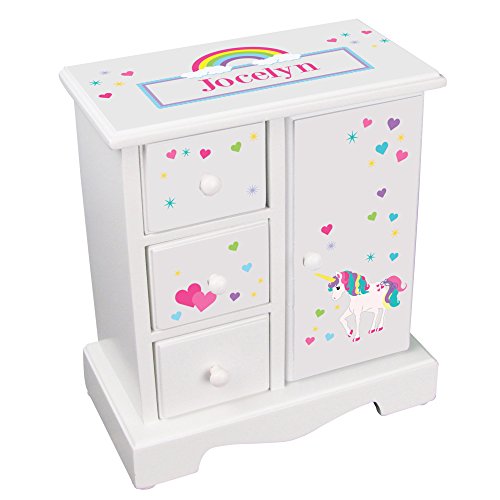 My Bambino Personalized Girls Unicorn Jewelry Armoire Chest Box Box W Drawers Necklace Holder #TOP29