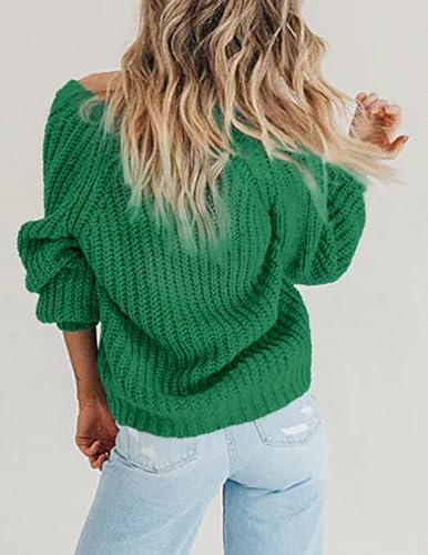 Image of Zeagoo Women's 2026 Fall Chunky Knit Cardigans Open Front Long Sleeve V Neck Button Loose Cardigan Sweaters