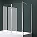 Produktbild Mai & Mai Duschwand für Badewanne Badewannenwand Badewannenfaltwand 6mm Sicherheitsglas mit NANO-Versiegelung Badewannenaufsatz Badewannentrennwand BTH: 80x120x140cm